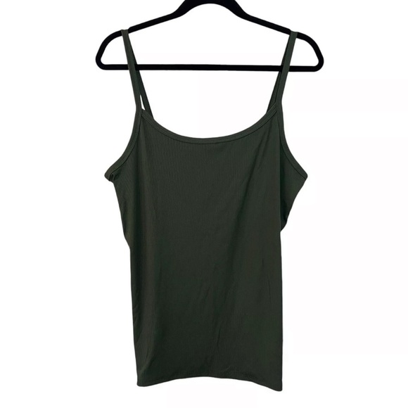 No Boundaries Olive Green Cami Plus Size 3XL Ribbed Knit Pullover Layering Top - Picture 1 of 3